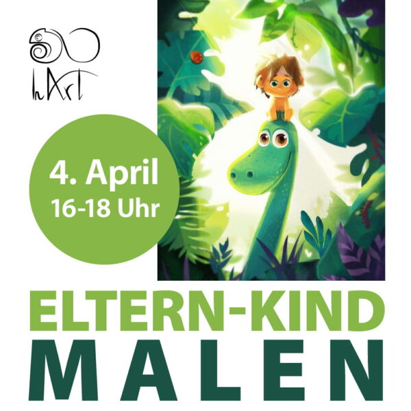 Eltern-Kind Malen – Dino - 4. April, 16:00 Uhr (1 Bild, 2 oder 3 Personen)