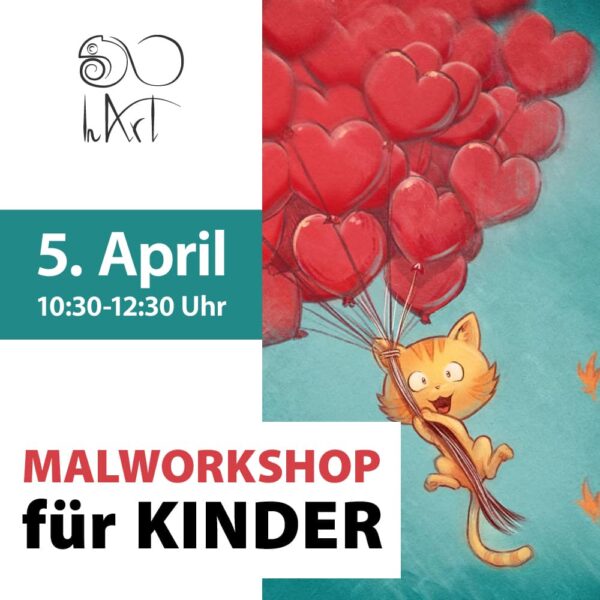 Malworkshop für Kinder – Katze mit Luftballons - 5. April, 10:30 Uhr